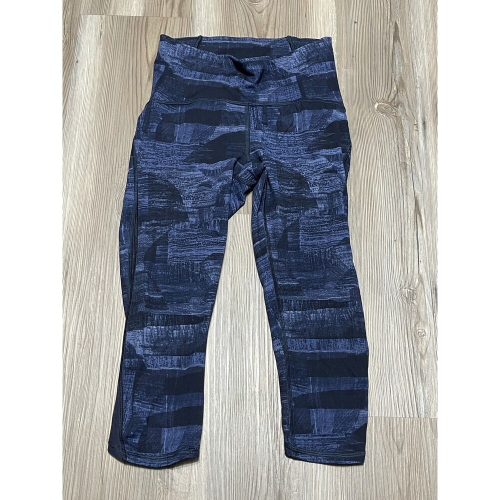 Lululemon Women's Size 4 Train Times Crop Leggings Multi Midnight Navy Black